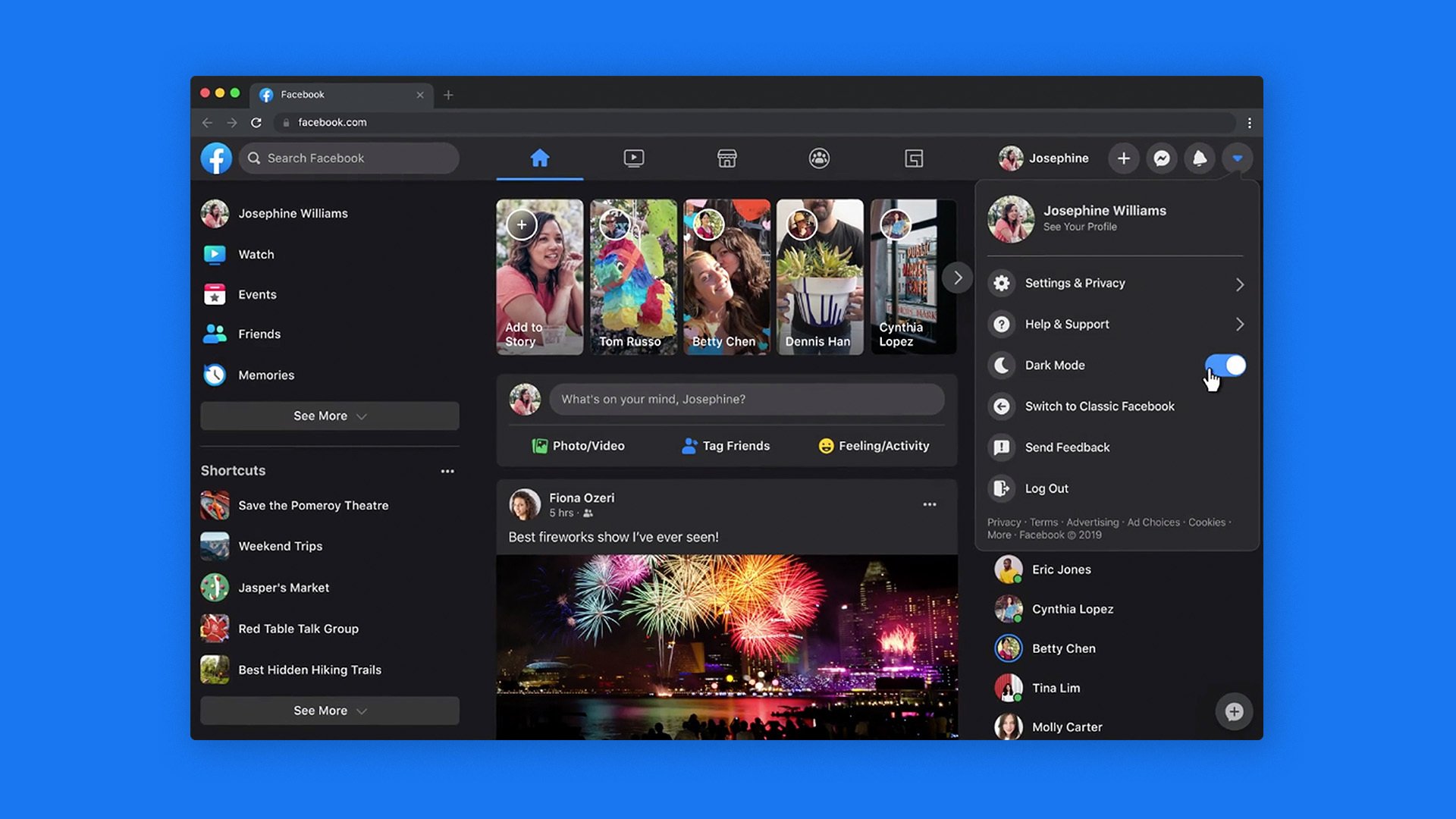 new facebook interface