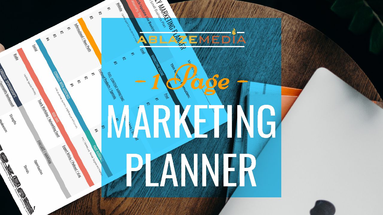 1 page marketing planner